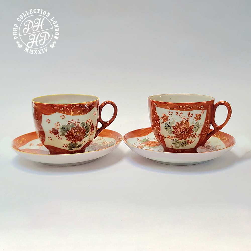 TEA CUPS & SAUCERS PAIR